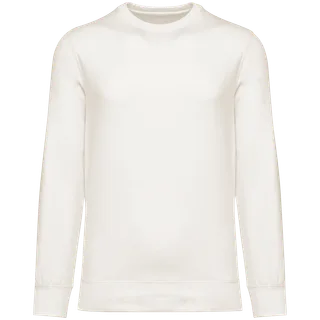 Native Spirit Eco-friendly unisex French Terry dropped shoulders round neck sweatshirt in Ivory, voorkant