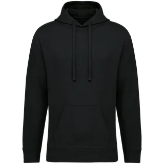 Native Spirit Eco-friendly unisex French Terry dropped shoulders hooded sweatshirt in Black, voorkant