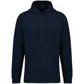 Native Spirit Eco-friendly unisex French Terry dropped shoulders hooded sweatshirt in Navy Blue, voorkant