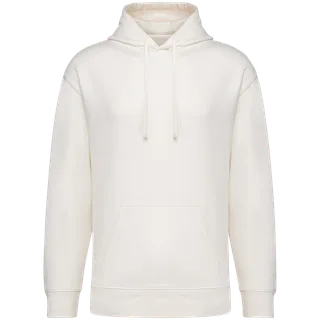 Native Spirit Eco-friendly unisex French Terry dropped shoulders hooded sweatshirt in Ivory, voorkant