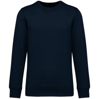 Native Spirit Eco-friendly unisex French Terry dropped shoulders round neck sweatshirt in Navy Blue, voorkant