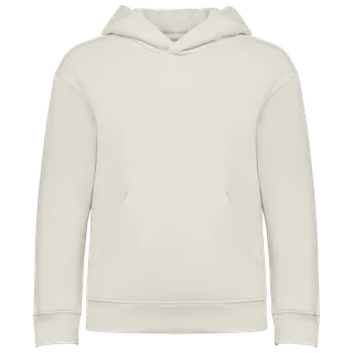 Native Spirit Eco-friendly kids' oversize hooded sweatshirt in Ivory, voorkant