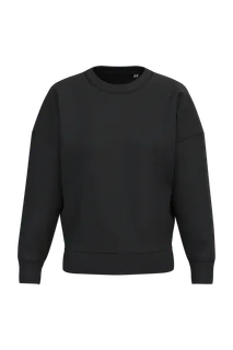 Native Spirit Ecologische dames sweater met ronde hals en verlaagde schouders in Black, voorkant
