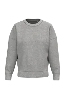 Native Spirit Ecologische dames sweater met ronde hals en verlaagde schouders in Moon Grey Heather, voorkant