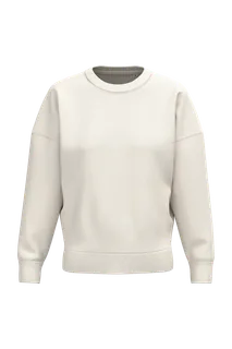 Native Spirit Ecologische dames sweater met ronde hals en verlaagde schouders in Ivory, voorkant
