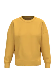 Native Spirit Ecologische dames sweater met ronde hals en verlaagde schouders in Sun Yellow, voorkant