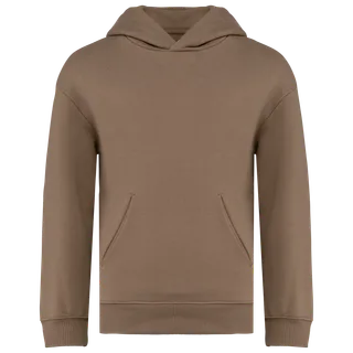 Native Spirit Eco-friendly kids' oversize hooded sweatshirt in Driftwood, voorkant