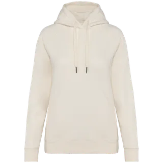Native Spirit Eco-friendly ladies' raglan hooded sweatshirt in Ivory, voorkant