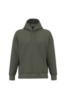 Native Spirit Duurzame uniseks oversized sweater met capuchon in Organic Khaki, voorkant