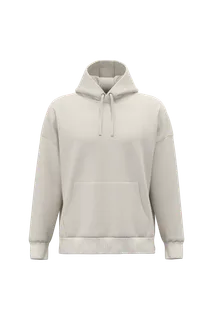 Native Spirit Duurzame uniseks oversized sweater met capuchon in Ivory, voorkant