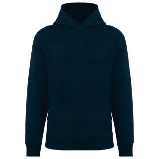 Native Spirit Ecologische uniseks oversized sweater met capuchon in Navy Blue, voorkant