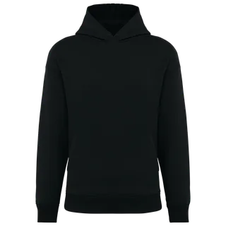 Native Spirit Ecologische uniseks oversized sweater met capuchon in Black, voorkant