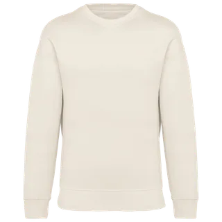 Native Spirit Ecologische oversized uniseks sweater met ronde hals in Ivory, voorkant