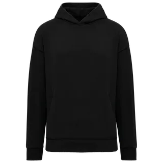 Native Spirit Duurzame uniseks oversized verwassen sweater met capuchon in Washed black, voorkant