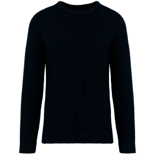 Native Spirit Ecologische dikke gebreide herentrui in Navy Blue, voorkant