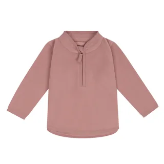 Larkwood Kinderfleece met1/4 rits in Soft pink, voorkant