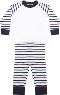 Larkwood Gestreepte pyjama in Navy / White, voorkant