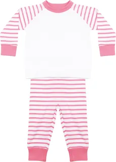 Larkwood Gestreepte pyjama in Pink / White, voorkant