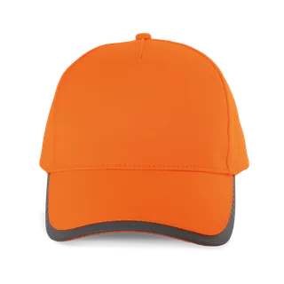 K-UP 5-panel polyester cap in Fluorescent Orange, voorkant