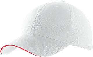 K-UP Sportpet met 6 panelen in White / Red, voorkant