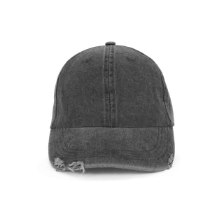 K-UP Gescheurde verwassen pet in Washed Black, voorkant