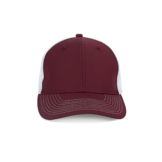 K-UP 6 panel Trucker with contrast color stitching in Light Burgundy / White, voorkant