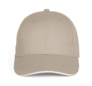 K-UP Baseballpet - 6 panelen in Beige / White, voorkant