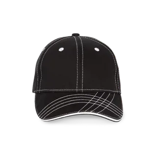 K-UP Modieuze pet met 6 segmenten in Black / White, voorkant