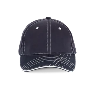 K-UP Modieuze pet met 6 segmenten in Navy / White, voorkant