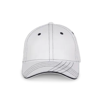 K-UP Modieuze pet met 6 segmenten in White / Navy, voorkant