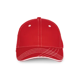 K-UP Modieuze pet met 6 segmenten in Red / White, voorkant