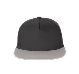K-UP Snapback cap - 5 panels in Dark Grey / Light Grey, voorkant