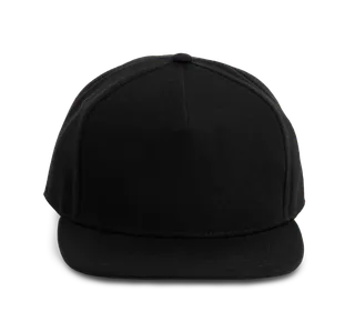 K-UP Pet Snapback - 5 panelen in Black, voorkant