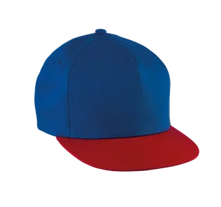 K-UP Kids' snapback cap - 5 panels in Royal Blue / Red, voorkant