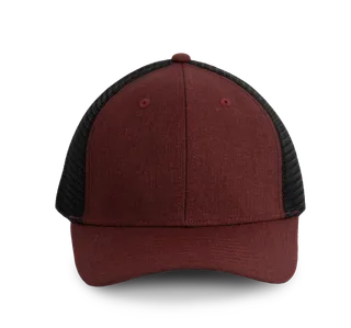 K-UP Urban Truckerpet - 6 panelen in Tawny Port Heather / Black, voorkant