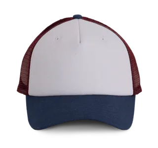 K-UP Truckerpet - 5 panelen in White / Indigo / Wine, voorkant