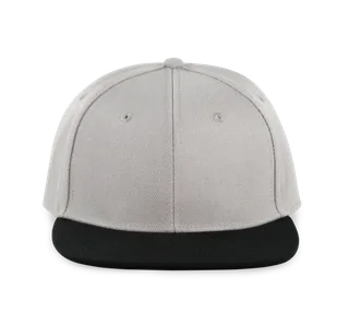 K-UP Pet Snapback - 6 panelen in Light Grey / Black, voorkant