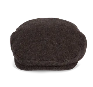 K-UP Duckbill hat in Herringbone Chocolate, voorkant
