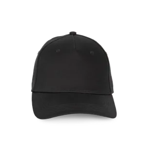 K-UP Recycled cotton cap - 5 panels in Black, voorkant