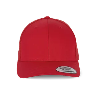 K-UP Flexfit Truckerpet retromodel - 6 panelen in Red, voorkant