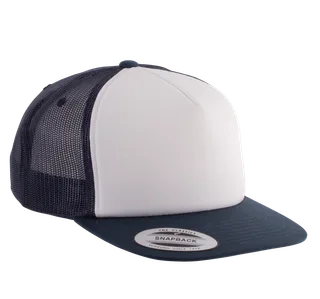 K-UP Classic trucker cap - 5 panels in Navy / White / Navy, voorkant
