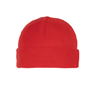 K-UP Recycled microfleece beanie with turn-up in Red, voorkant
