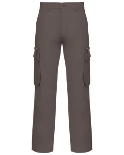 Kariban Multi pocket trousers in Khaki, voorkant