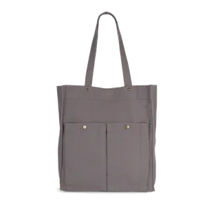 Kimood Tas met dubbel voorvak in Washed Steeple Grey, voorkant