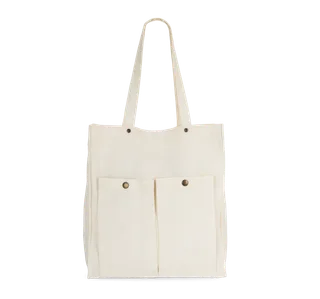 Kimood Tas met dubbel voorvak in Washed Ivory, voorkant