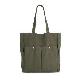 Kimood Tas met dubbel voorvak in Washed Kombu Green, voorkant