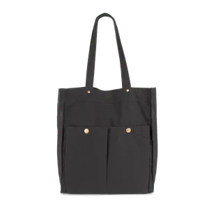 Kimood Tas met dubbel voorvak in Washed Black, voorkant