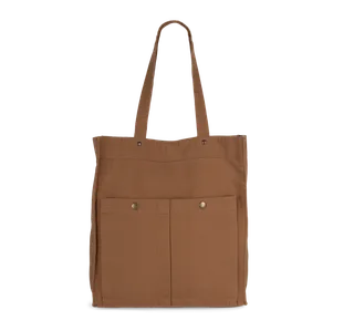 Kimood Tas met dubbel voorvak in Washed Cinnamon, voorkant