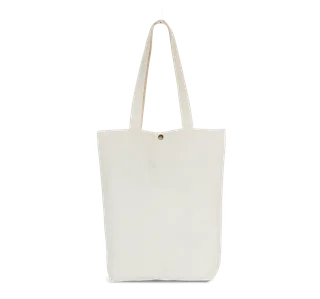 Kimood Washed cotton tote bag in Washed Ivory, voorkant