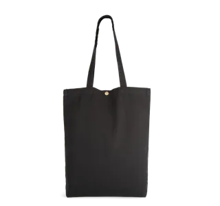 Kimood Washed cotton tote bag in Washed Black, voorkant